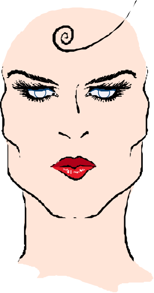 The image features a black and white illustration of an animated character with exaggerated facial expressions resembling a caricature, set against a gray background that has vertical lines creating a grid-like pattern on either side.