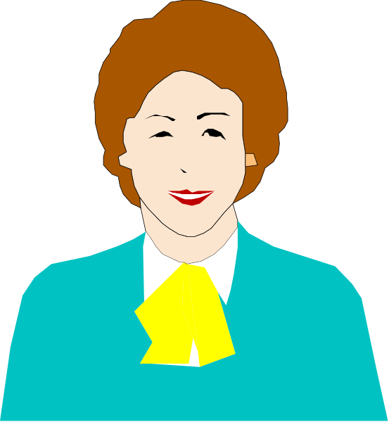 The image shows a cartoon of an older woman with blonde hair wearing glasses, dressed as a flight attendant, standing in front of what appears to be a window on a plane. She is smiling at someone off-camera and has her hands clasped together near her chest.