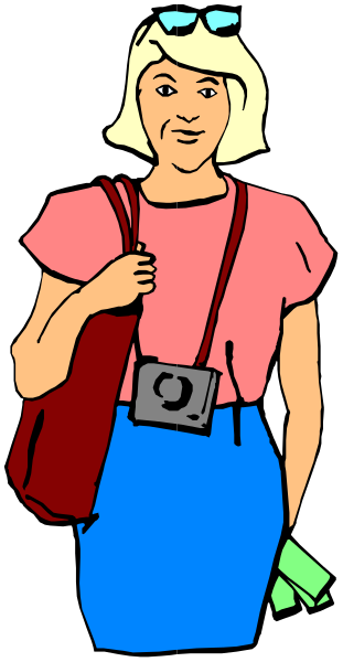 The illustration shows a woman with blonde hair wearing sunglasses on her head carrying a handbag over her shoulder while standing in front of what appears to be an ATM machine at nighttime.