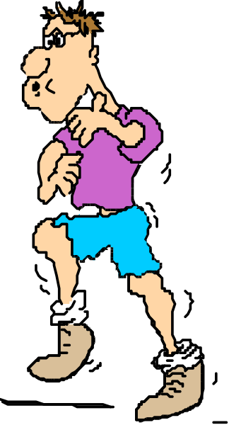 The image shows a cartoon of an animated character who appears to be dancing with their arms outstretched against a black background.