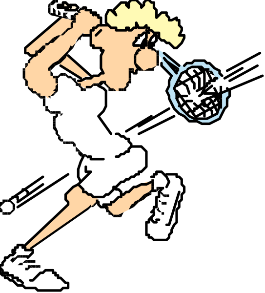 The image shows a black and white cartoon of an animated character who appears to be running with their arms outstretched as if in motion.