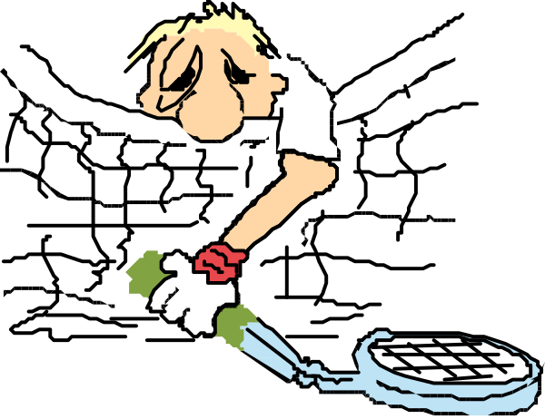 The cartoon shows a character with exaggerated facial features holding an object that resembles a frying pan over their head while standing on what appears to be a kitchen floor next to a stove top oven.