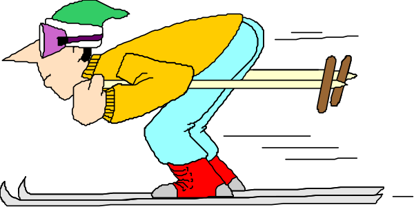 The cartoon shows a man running with an arrow sticking out of his back; he is wearing blue jeans and red shoes.