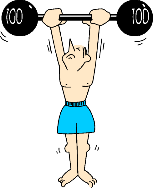 The black and white illustration shows a person doing pull ups on an overhead bar with 100 pounds of weight attached to it in what appears to be a gym environment. There is no text present within this image, but there's also another smaller figure hanging from one leg above the main subject that seems like they are being lifted by their legs or feet as part of some exercise routine. The background consists only of black and white colors with minimal detailing other elements in the scene beyond these two figures performing exercises on a barbell-like structure, which is likely meant to represent an