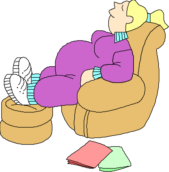 The images show a woman sitting on an ottoman with her feet up while reading a book; she is wearing purple pants and has blonde hair tied back in ponytails.