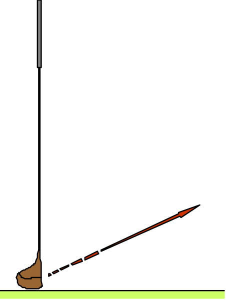 The image shows a black silhouette of an object with two visible parts: at the top is what appears to be a small flagpole-like structure, possibly indicating some form of vertical support; below it hangs another element that resembles a banner or sign but without any text.