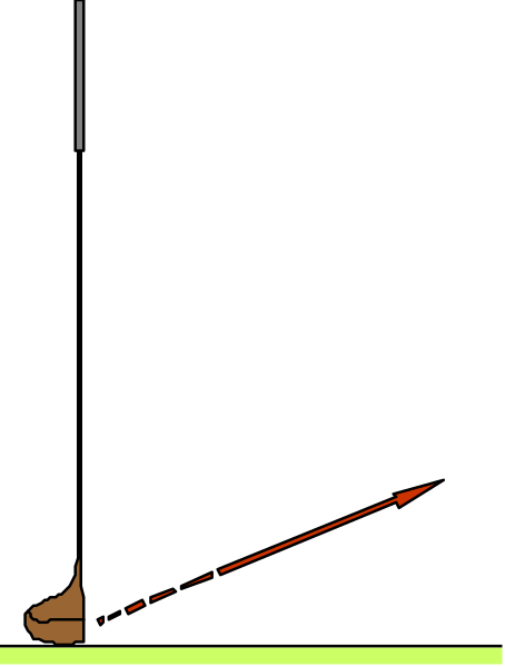 The image shows a black silhouette of an arm with two hands holding what appears to be a stick against a white background; there is no text present in this clip-art illustration.