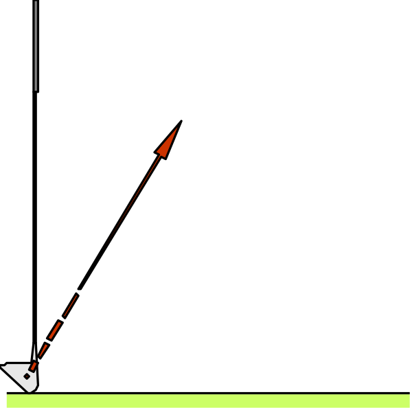 The image shows a simple black background with two red lines that intersect at an angle forming an X shape on top of each other in the center-right area; there is no text present within this small clip-art graphic, and it does not depict any objects or actions beyond these geometric shapes.