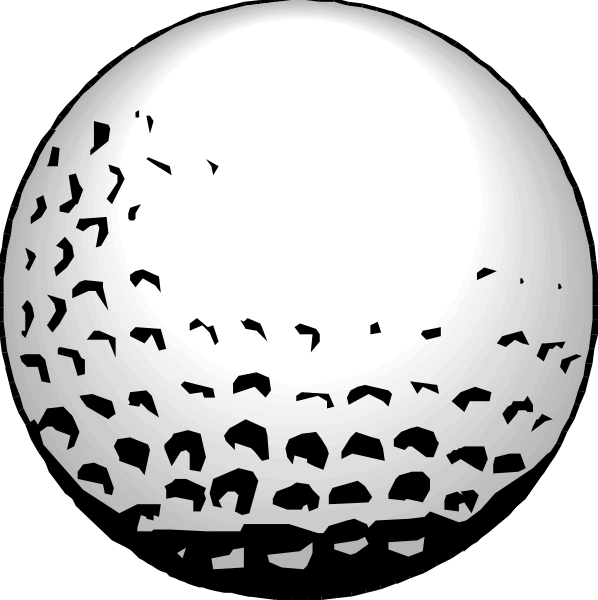 The images show a golf ball with dimples on its surface against two different backgrounds: black space for the top image and white dots representing grass in the bottom one.