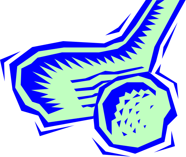 The image shows a blue hockey stick with white lines on it against a black background.