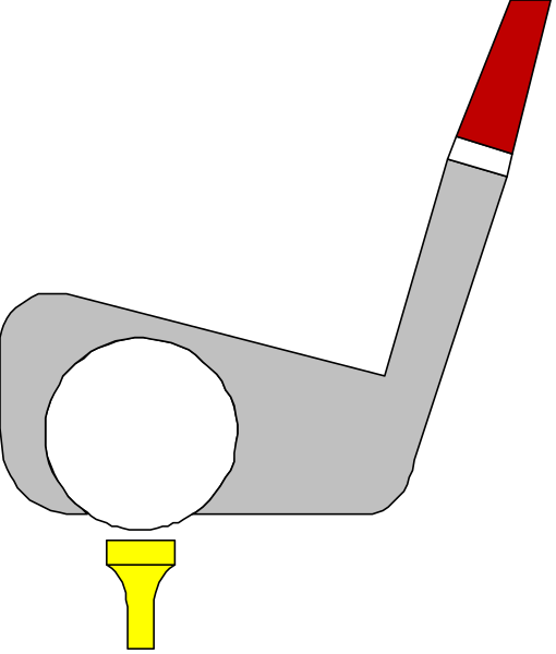 The image shows a golf club with an illuminated light on top of it against a black background.