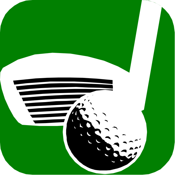 The image shows a golf club with two balls on it next to an icon of a green flag that is commonly associated with holes in miniature golf courses.