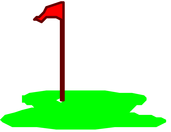 The image shows a pixelated representation of an abstract scene with geometric shapes resembling trees on either side against what appears to be a dark background; there is also a red arrow pointing upwards in the center, suggesting movement or directionality within this simplistic composition.