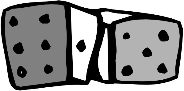 The image shows a row of six dice with different numbers on them against a black background.
