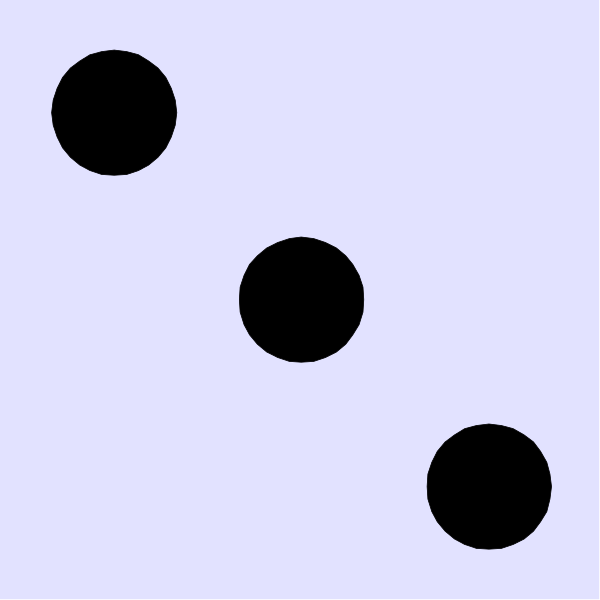 The image shows a simple black dot pattern on a white background with no additional context provided about what it represents beyond being an abstract design of dots arranged in rows.