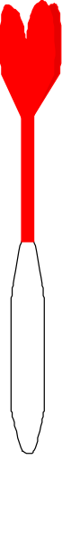 The image shows a red heart shape with an arrow pointing to it from its left side on what appears to be a gray background.