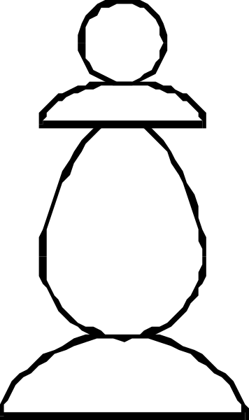 The black and white silhouette of a person standing next to another figure that appears to be pregnant with an exaggeratedly large belly.
