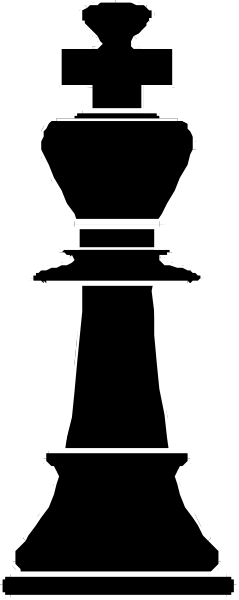 The black and white photo shows a chess piece on its side against an unidentified background with no other discernible details visible in this small clip-art image.