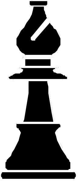 The black and white line drawing shows a chess piece with two towers on top of each other against a plain background.