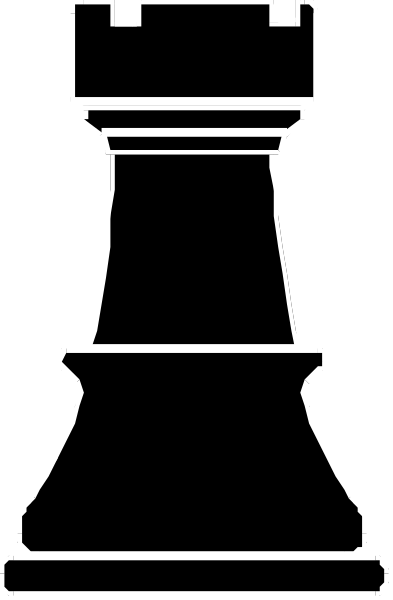 The black and white image shows a chess piece resembling a rook with intricate details on its surface against an indistinct background that does not provide any additional context about location or action taking place.