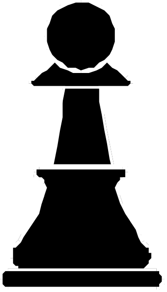 The black and white image shows a chess piece with an hourglass on top of it against a dark background.