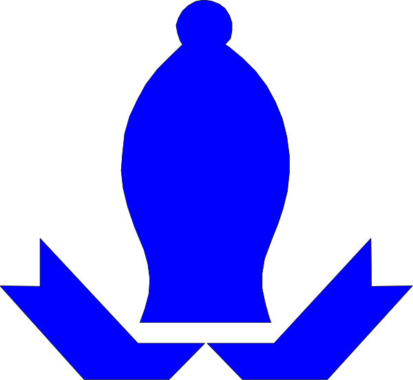 The image shows a blue logo with white text that reads "WASHINGTON" atop an abstract design resembling a shield-like shape on top of two vertical lines; below this is another line, and beneath it rests what appears to be a stylized depiction of the Washington Monument.
