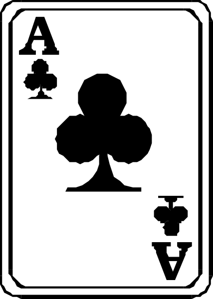 The card shows a spade with an ace of hearts on it.