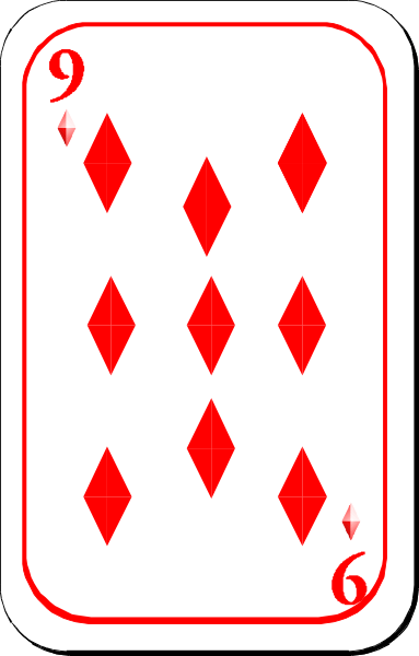 The card shows a royal flush of diamonds with six cards visible: Ace (high), King, Queen, Jack, Ten, Nine from left to right in standard playing order for poker hands.
