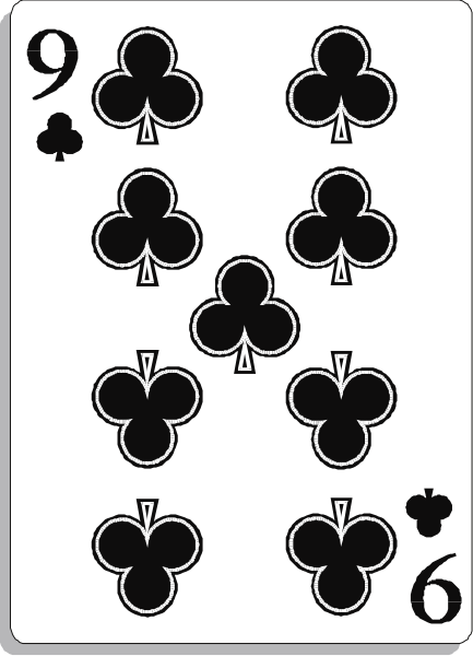 The card shows a royal flush of spades with four aces and an eight on top.