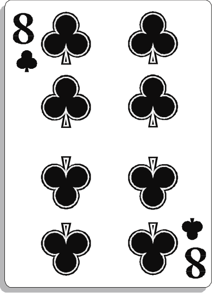 The card shows a royal flush of spades: Ace (A), King (K), Queen (Q), Jack (J) and 10 of Spades (8). It is an illustration, likely used for playing cards in games like poker or blackjack. There are no people, animals, actions, setting details visible within the image itself; it focuses solely on the card's design elements. The art style appears to be a simple line drawing with solid colors and clear outlines.