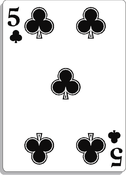 The card shows a royal flush of spades: Ace high with five cards underneath it forming four kings and an ace in that suit.