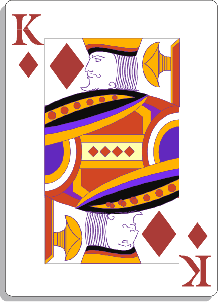 The card features a royal flush of spades with an intricate design on it; there is no text present within this image.