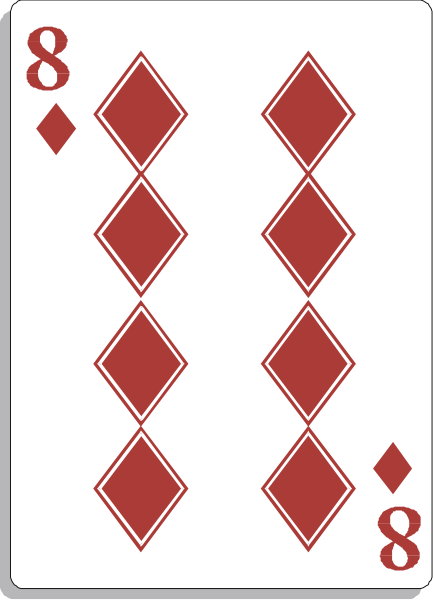 The card shows a royal flush of spades with diamonds on it; there is no text present.