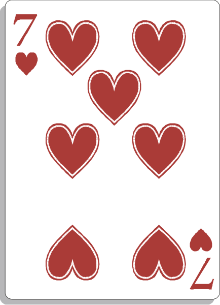 The card shows a royal flush of hearts on it with spades as suits.