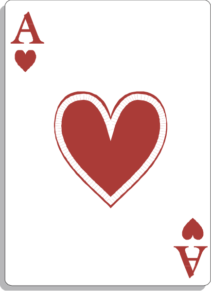 The card shows a red heart with an ace of spades on top against a white background.