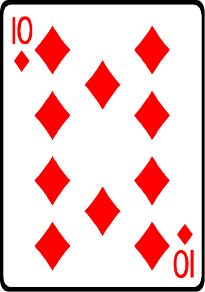 The card shows a diamond pattern with four diamonds on each side of an ace symbol at its center.