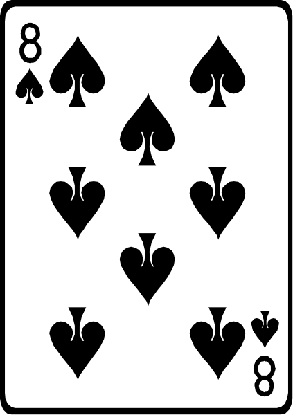 The card shows a royal flush of spades with hearts on it as well.