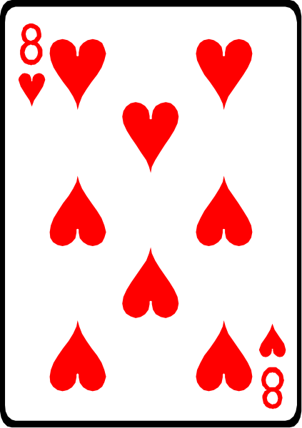 The card shows a royal flush of hearts with spades on it; there is no text present within this small clip-art image.