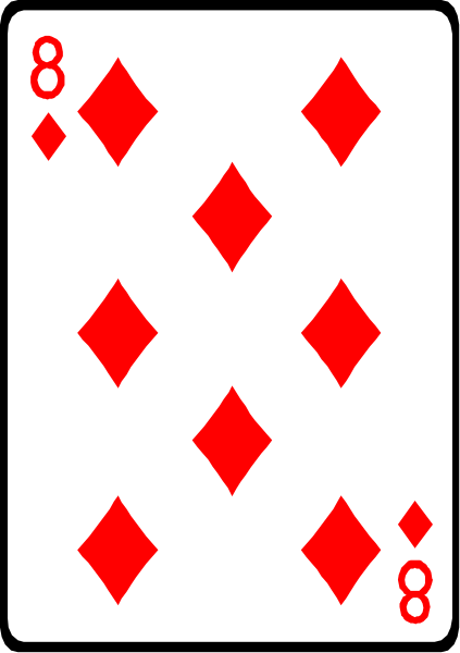 The card shows a royal flush of spades with diamonds on it as well.