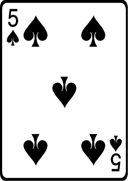 The card shows a royal flush of spades with an ace on top.