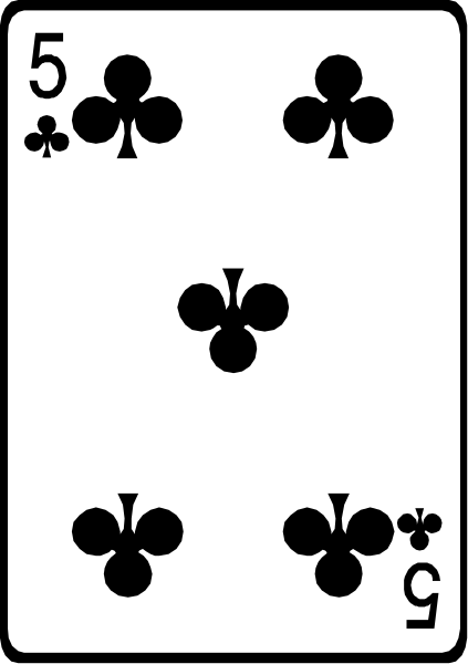 The card shows a royal flush of spades with hearts as its back design on it.