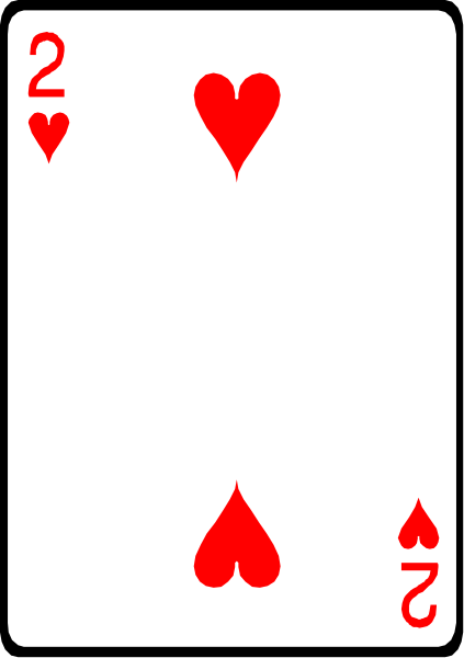 The card shows a royal flush of hearts with two aces on top.