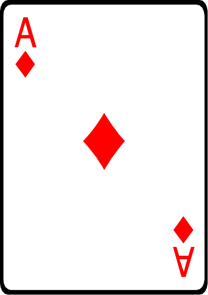 The card shows a royal flush of spades with an ace on top.
