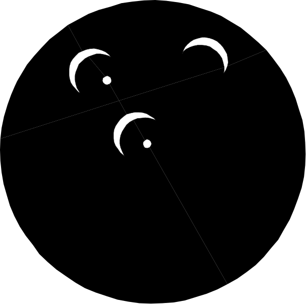 The black background features a white silhouette of three eyes with two eyebrows above them on top right corner.