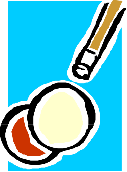 The image shows a cartoon depiction of an egg with two eyes on it being cracked open by what appears to be a hammer-like object in front of a blue background.