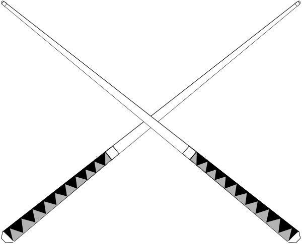 The image shows a black and white pixelated representation of an abstract design with geometric shapes resembling stairs leading up to what appears to be two crossed swords atop each other on either side of a central vertical line, creating symmetry in the composition.