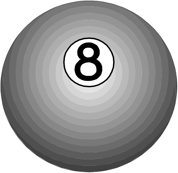 The image shows a closeup of two pool balls with numbers on them: an 8 ball at top left corner and another numbered ball in bottom right corner against blurred backgrounds that suggest motion lines from cue sticks, indicating movement during gameplay. There is no text or additional objects present. This appears to be digitally created clip-art meant for illustrative purposes related to pool games.