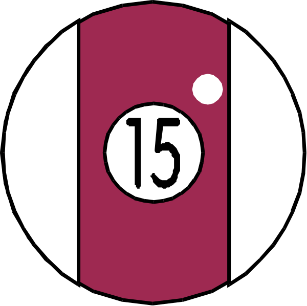 The image shows a black and white illustration of two darts with numbers on them: 15 is marked by an eye symbol inside it, indicating its value in points scored for that particular throw; there's also another numbered "0" atop one end of each dart, which could represent the bullseye or a specific scoring zone. The background appears to be plain white with no additional details provided about setting or objects beyond these two items and their numbers.