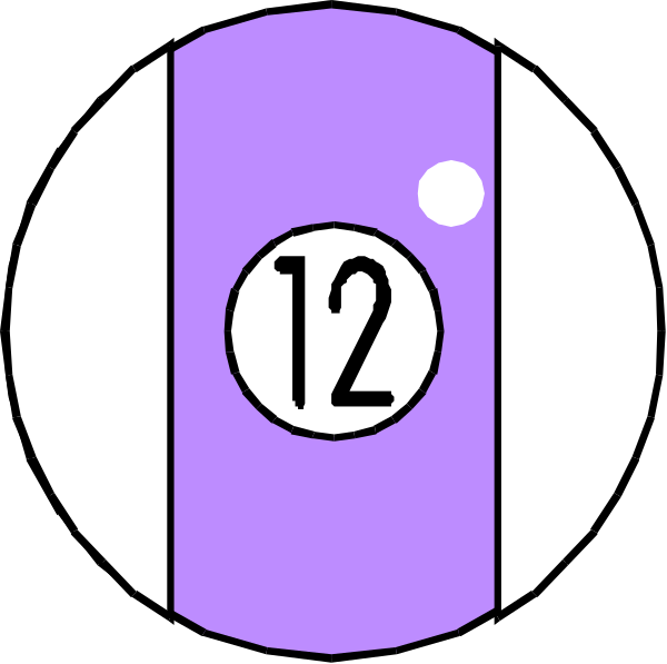 The image shows a purple circle with white numbers on it inside another larger blue circle that has two smaller circles within its borders; one of these small circles contains an icon representing a doorbell button labeled "12."