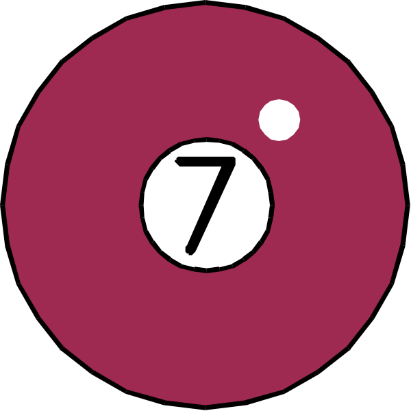 The image shows a closeup of two pool balls with numbers on them: 7 is pink and has an air bubble effect around it; 6 is white without any special effects. They appear to be in motion, possibly after being struck by another ball during gameplay. There are no other objects or people visible within the frame provided. The setting suggests a billiards table with balls on top of it for playing pool games like eight-ball and nine-ball.